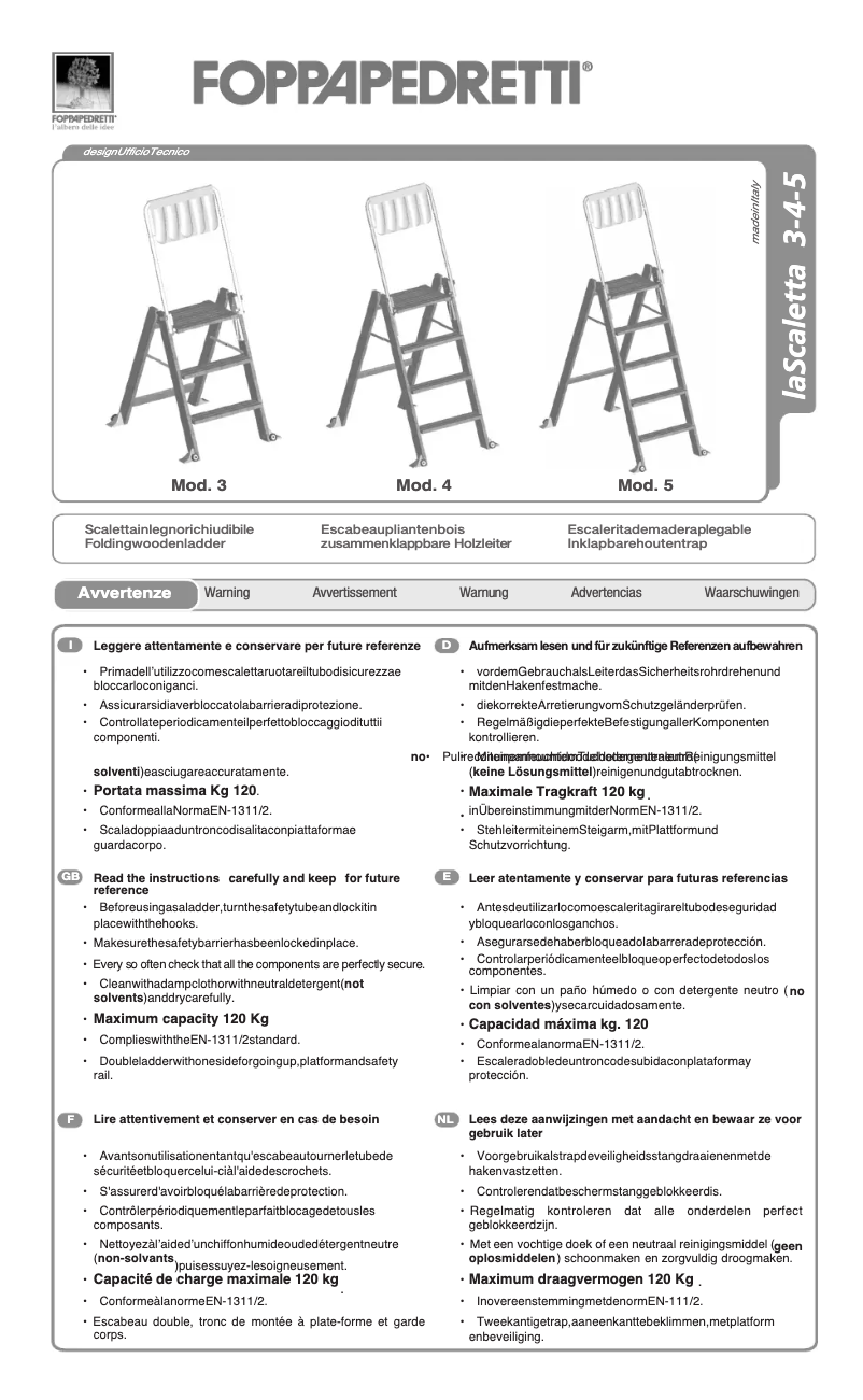 Image de la première page du manuel de l'appareil laScaletta5
