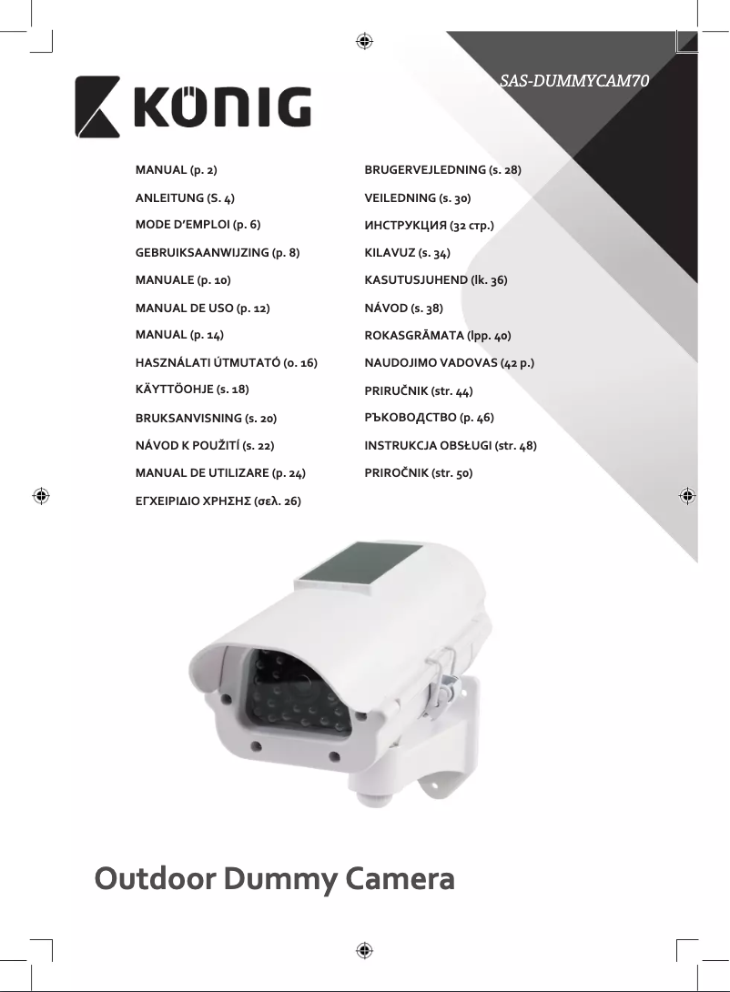 Image de la première page du manuel de l'appareil SAS-DUMMYCAM70