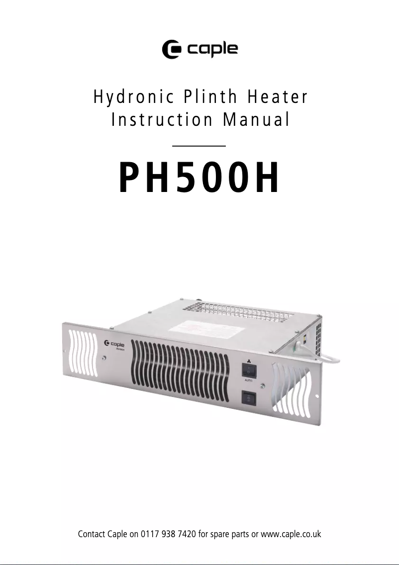 Page 1 de la notice Manuel utilisateur Caple PH500H