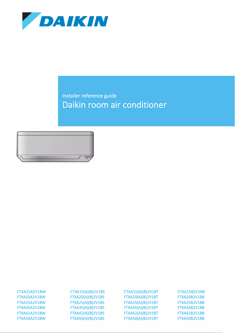 Page 1 de la notice Guide d'installation Daikin CTXA15B2V1BS