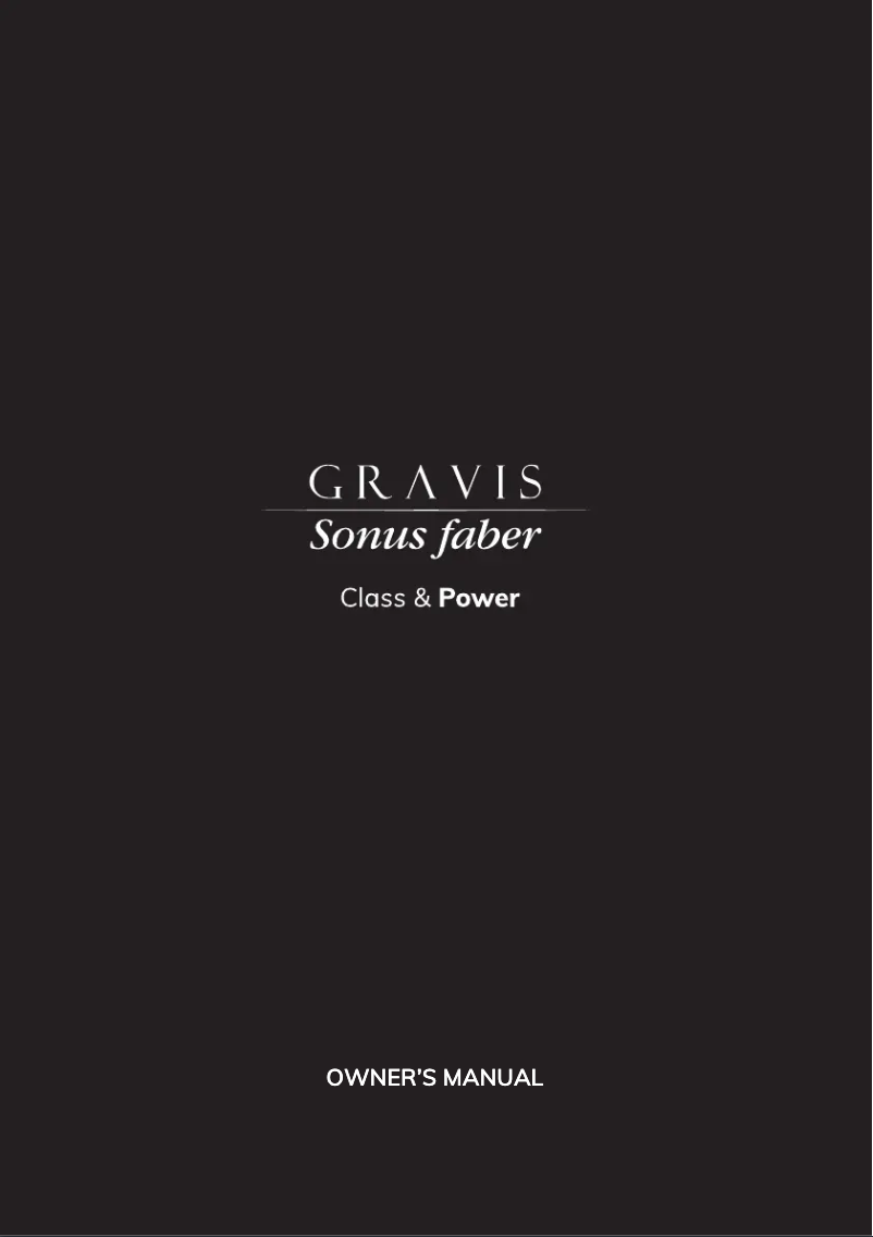 Page n°1 - Manuel utilisateur Sonus Faber Gravis II