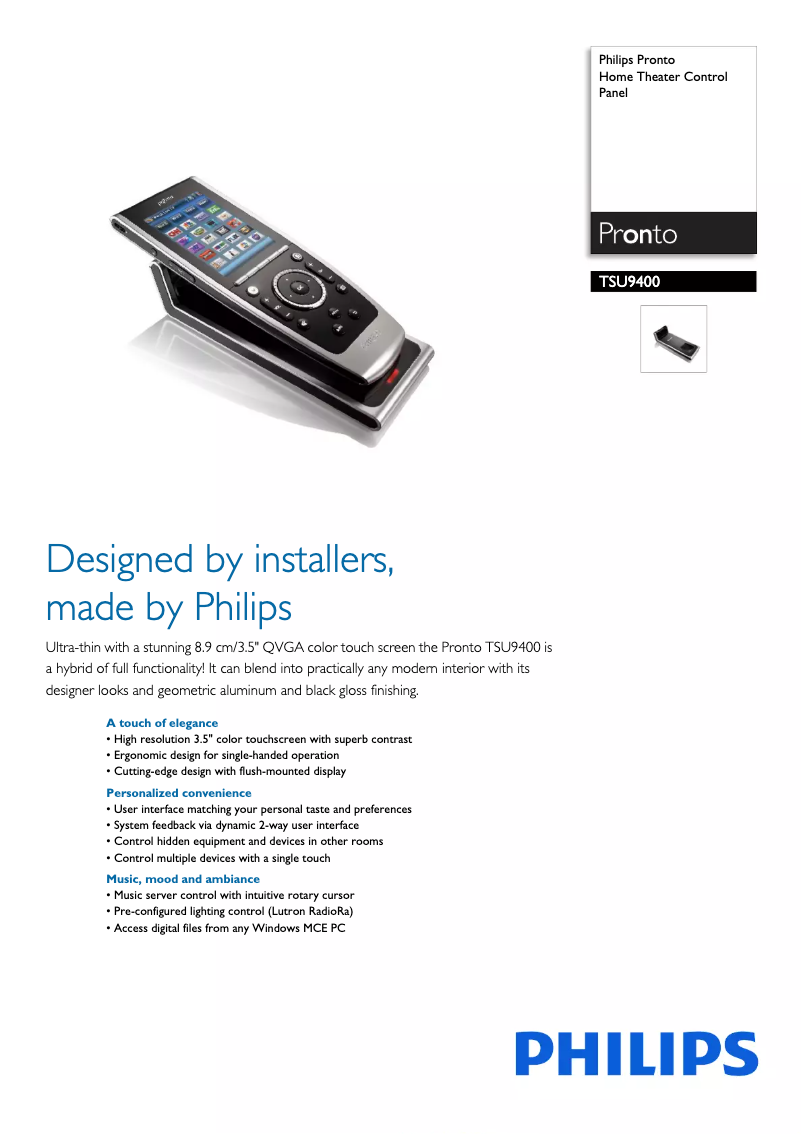 Image de la première page du manuel de l'appareil TSU9400