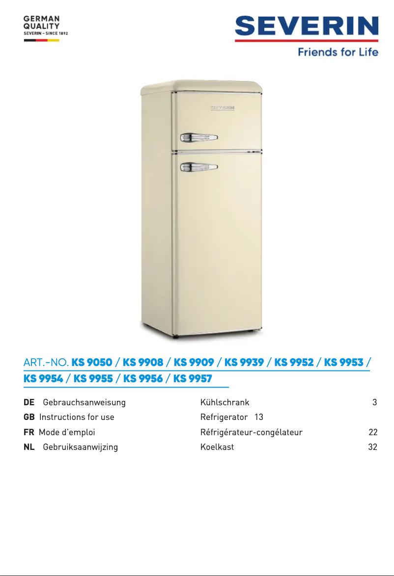 Image de la première page du manuel de l'appareil KS 9956