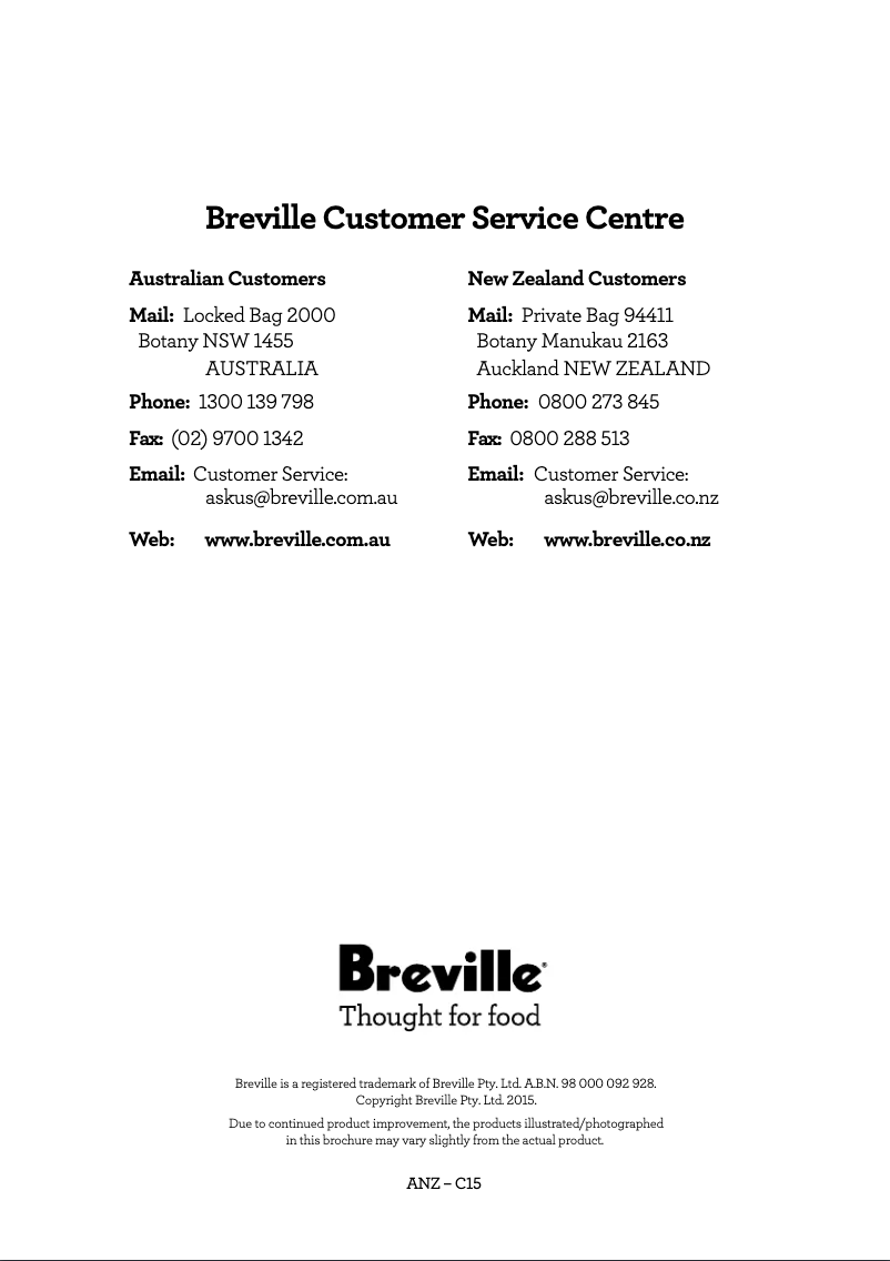 Page 1 de la notice Manuel utilisateur Breville Body Zone BZB527