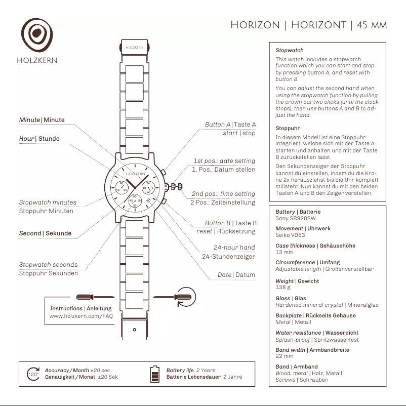 Page n°1 - Manuel utilisateur Holzkern Dämmerung