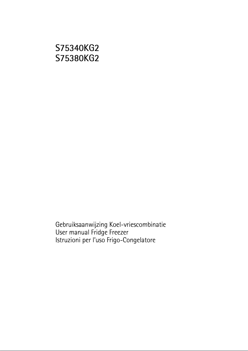 Page n°1 - Manuel utilisateur AEG S75340KG2
