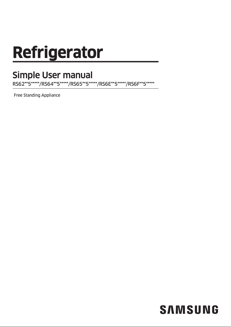 Page n°1 - Guide d'installation Samsung RS65R5691B4