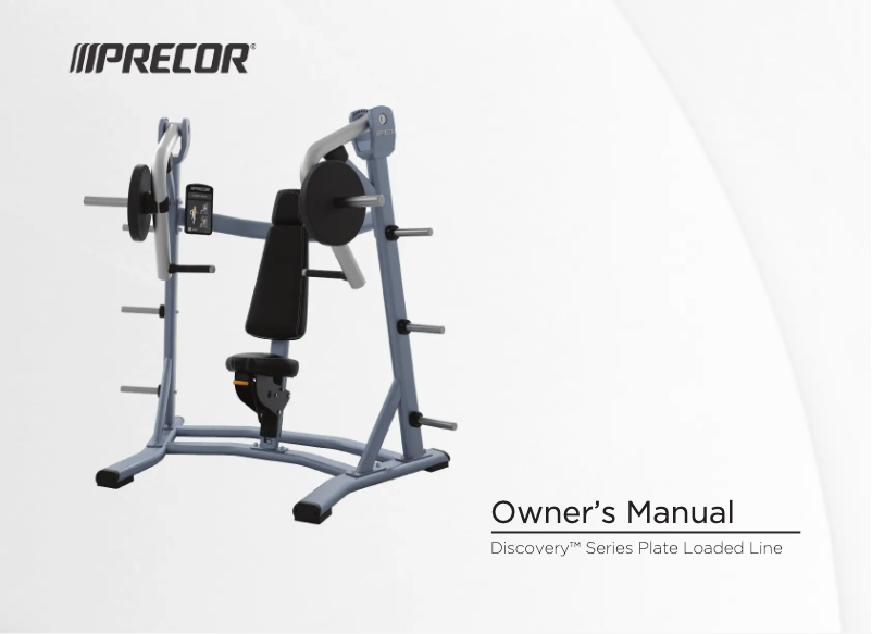 Page 1 de la notice Manuel utilisateur Precor DPL0616