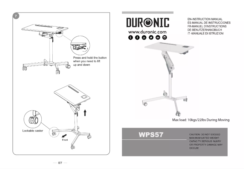 Page n°1 - Manuel utilisateur Duronic WPS57