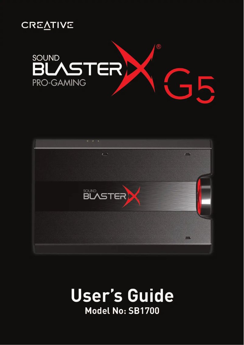 Page 1 de la notice Manuel utilisateur Creative Sound BlasterX G5