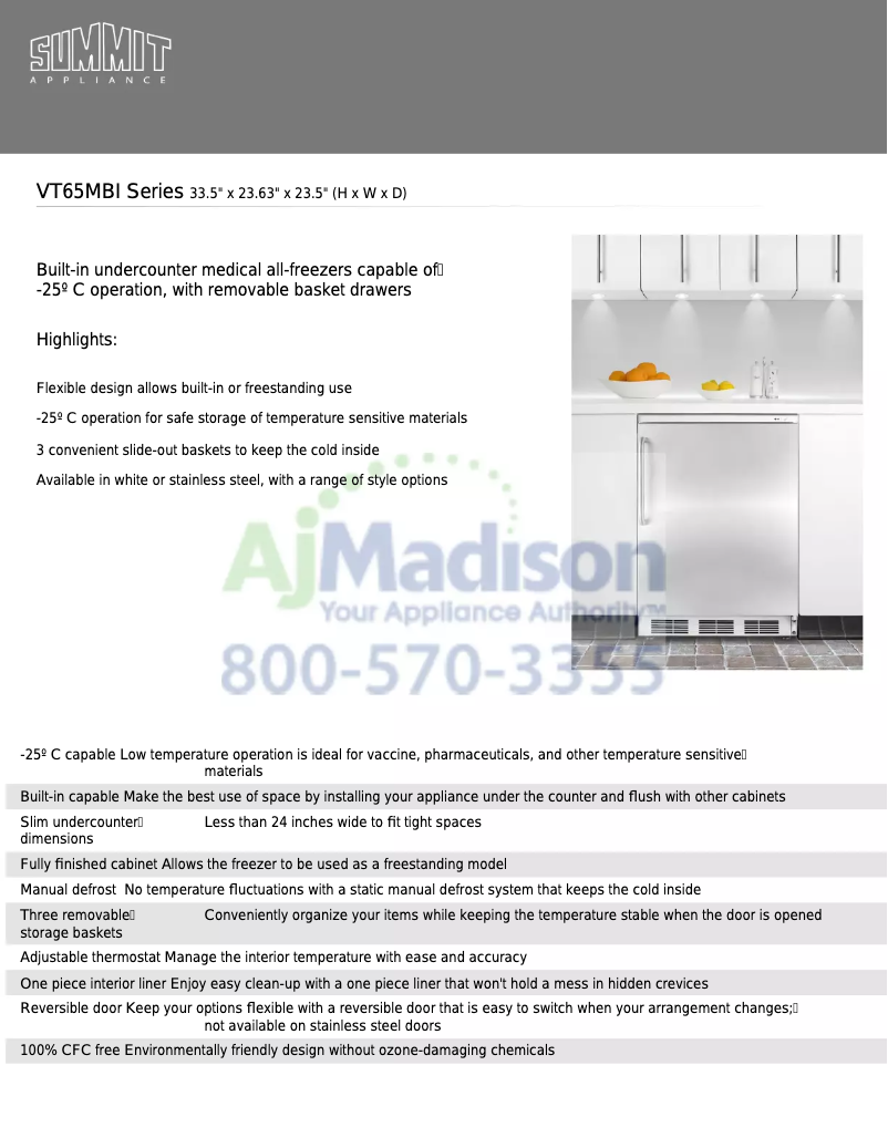 Page n°1 - Brochure Accucold VT65MBIIF