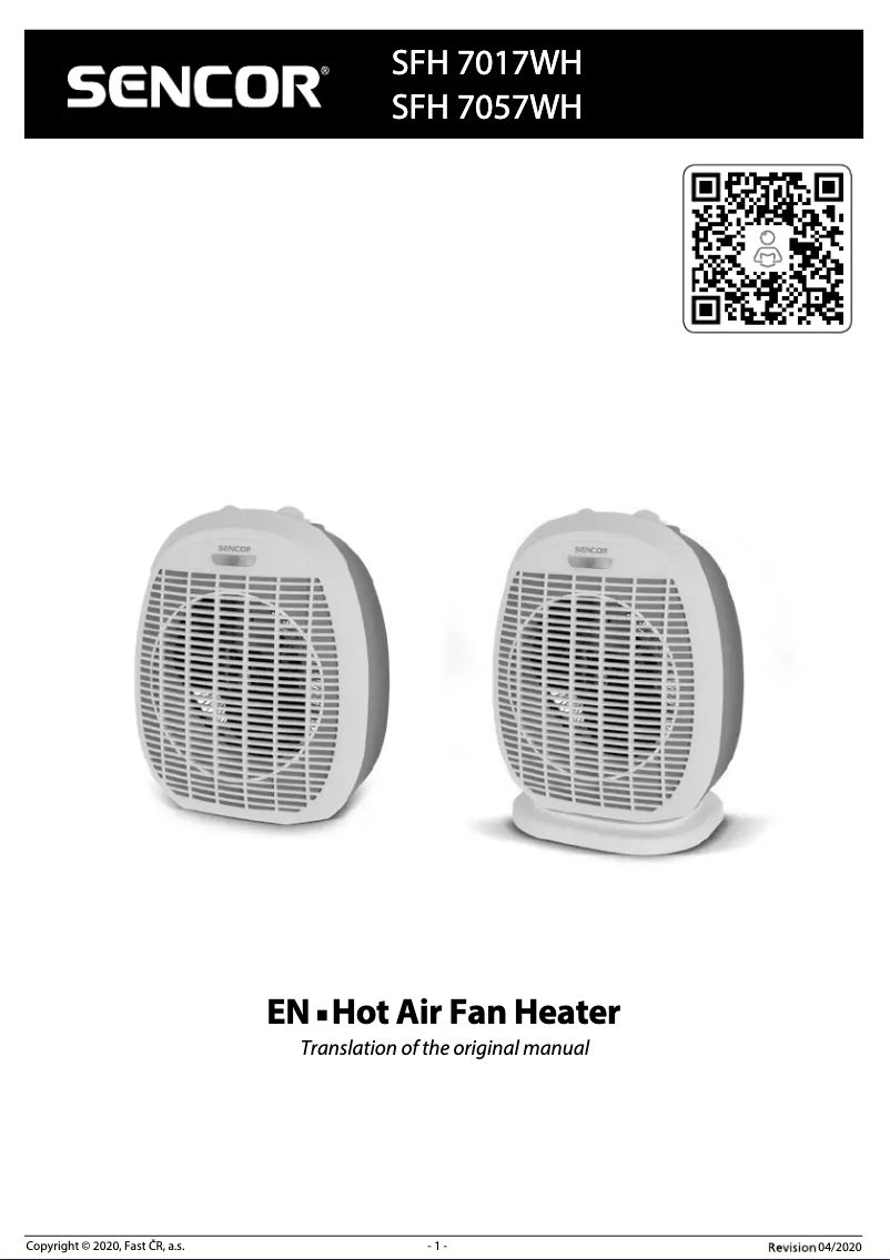 Page 1 de la notice Manuel utilisateur Sencor SFH 7057WH