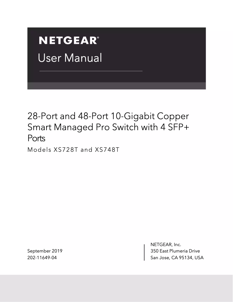 Page n°1 - Manuel utilisateur Netgear XS748T