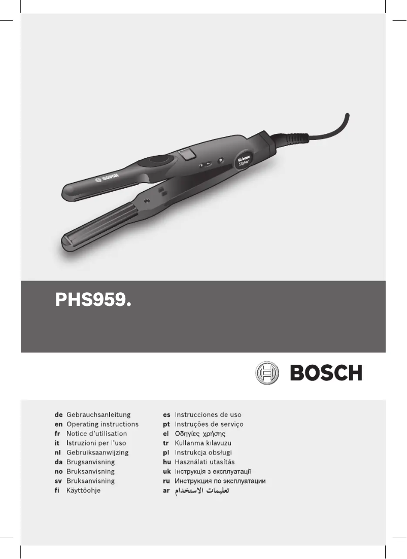 Page 1 de la notice Manuel utilisateur Bosch PHS9590