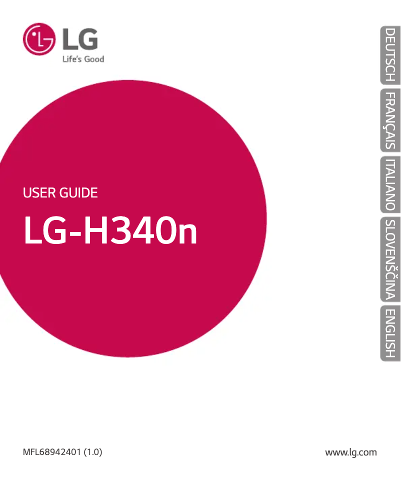 Page 1 de la notice Manuel utilisateur LG LG-H340N