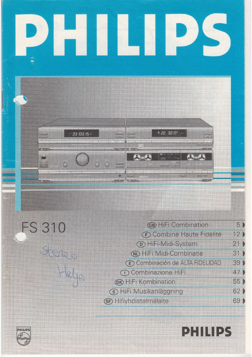 Page 1 de la notice Manuel utilisateur Philips FS310