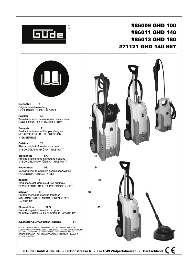 Página 1 del manual Manual de usuario Güde GHD 180