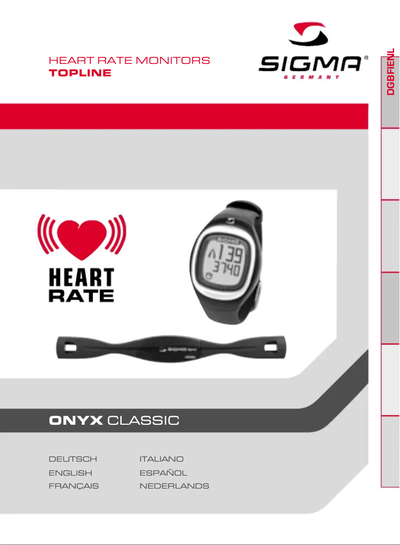 Page n°1 - Manuel utilisateur Sigma Onyx Classic