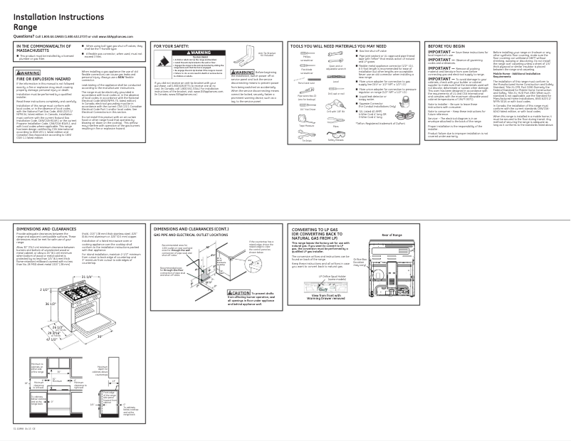 Page n°1 - Instructions / montage GE P2S920SEFSS