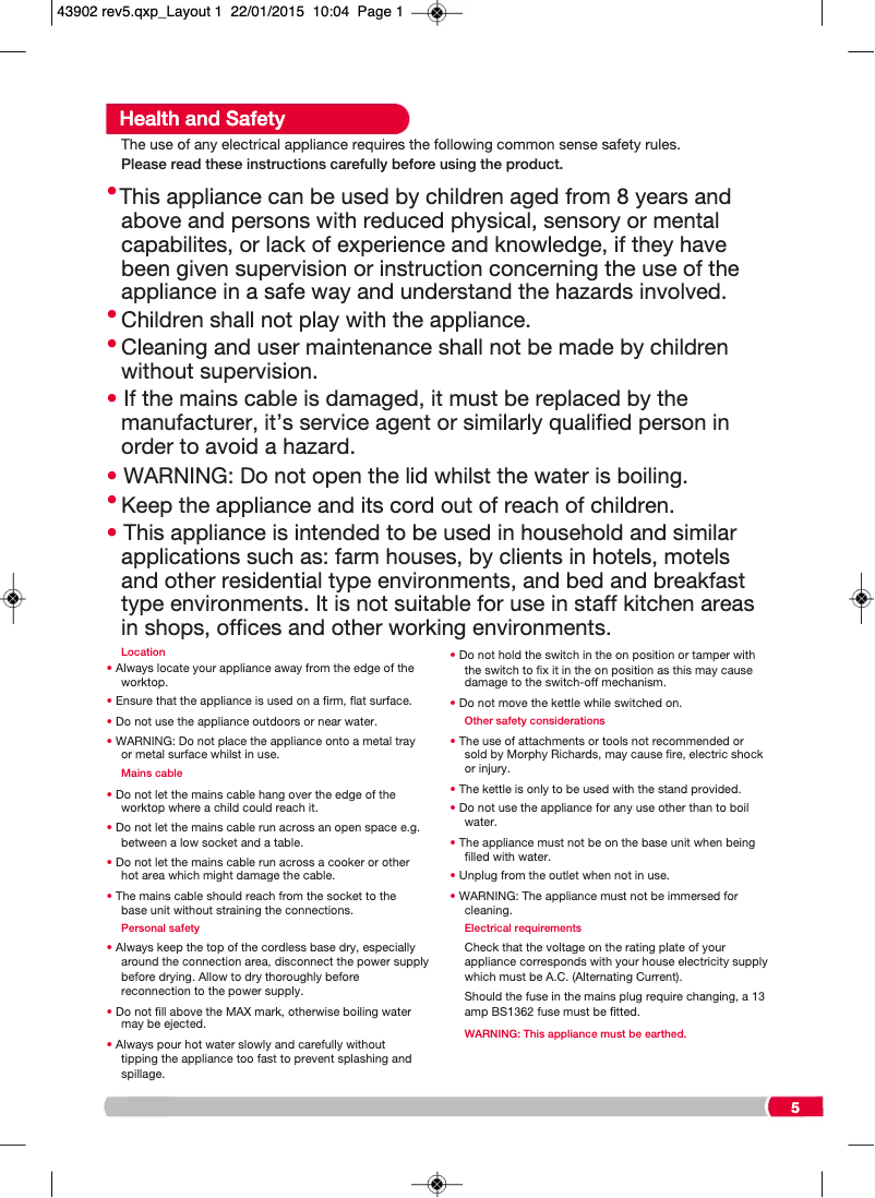 Image de la première page du manuel de l'appareil Accents 102602