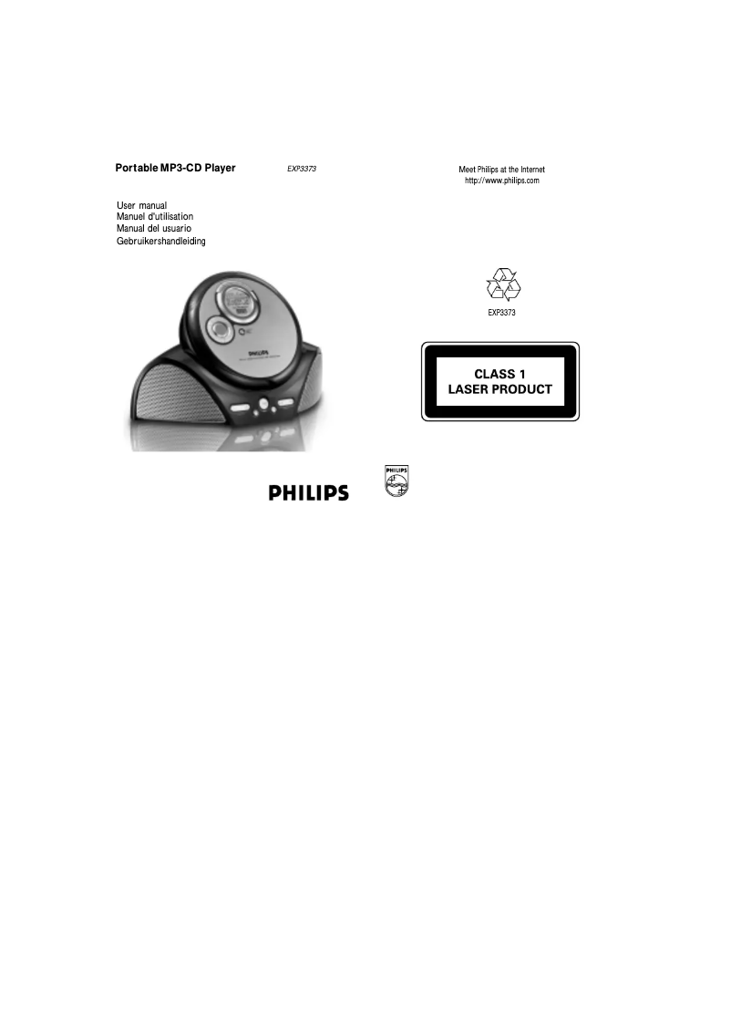 Page n°1 - Manuel utilisateur Philips EXP3373