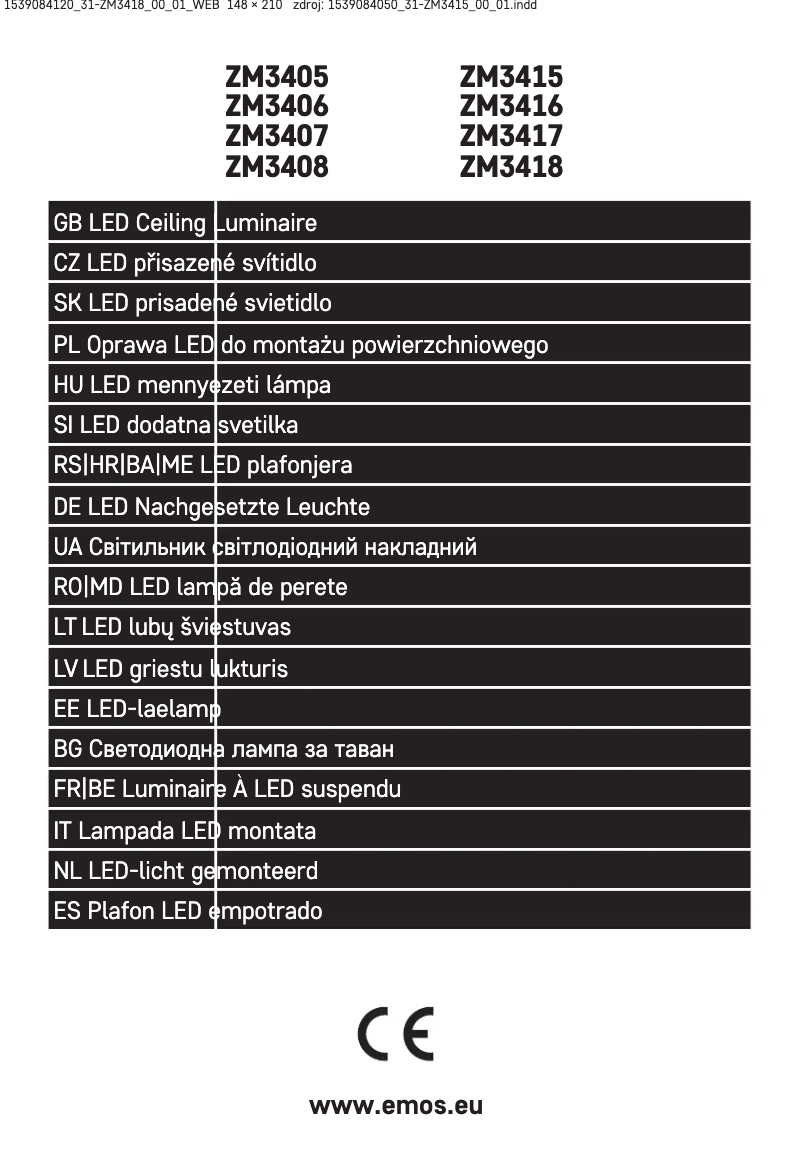 Page 1 de la notice Manuel utilisateur Emos ZM3418