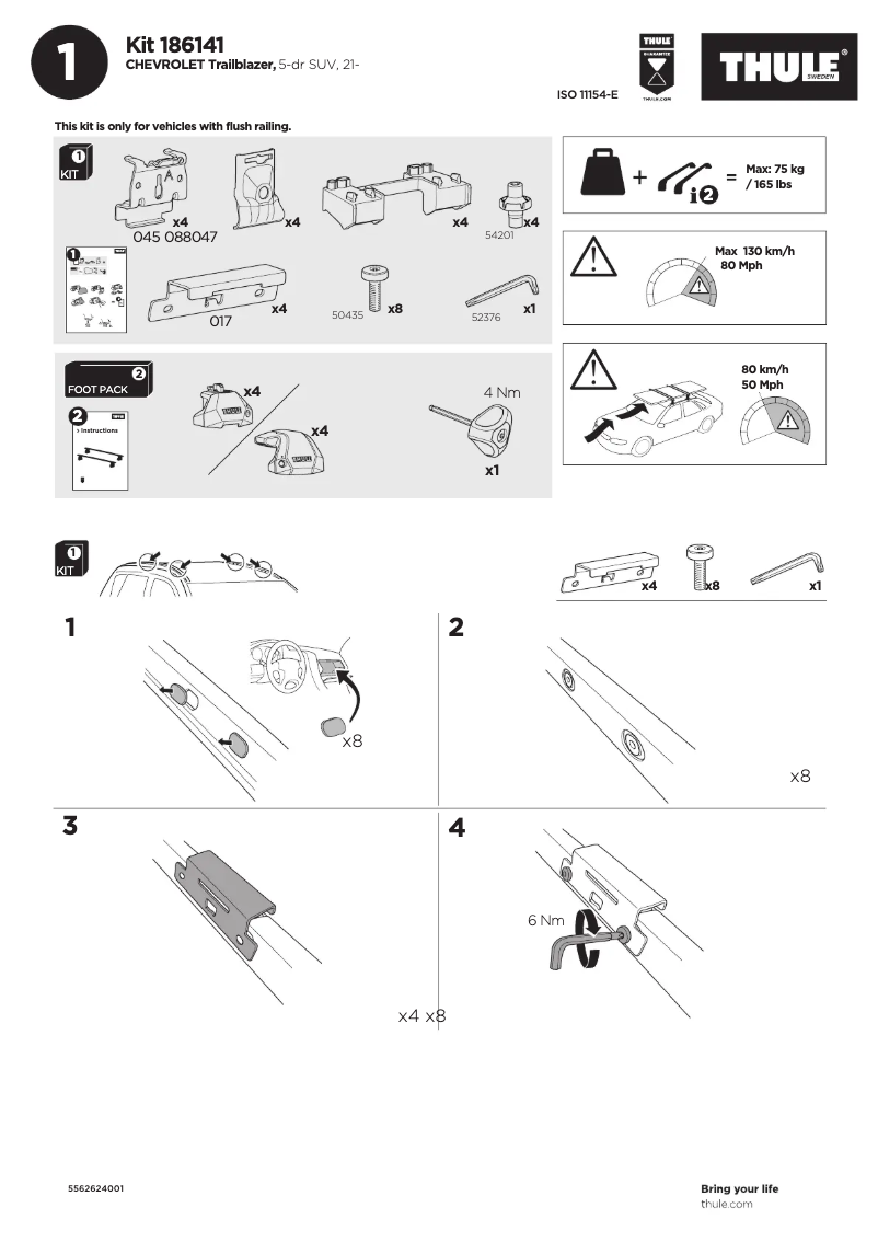 Página 1 del manual Manual de usuario Thule Kit 186141