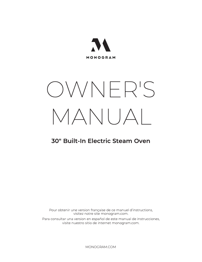 Page n°1 - Manuel utilisateur Monogram ZMB9031SNSS
