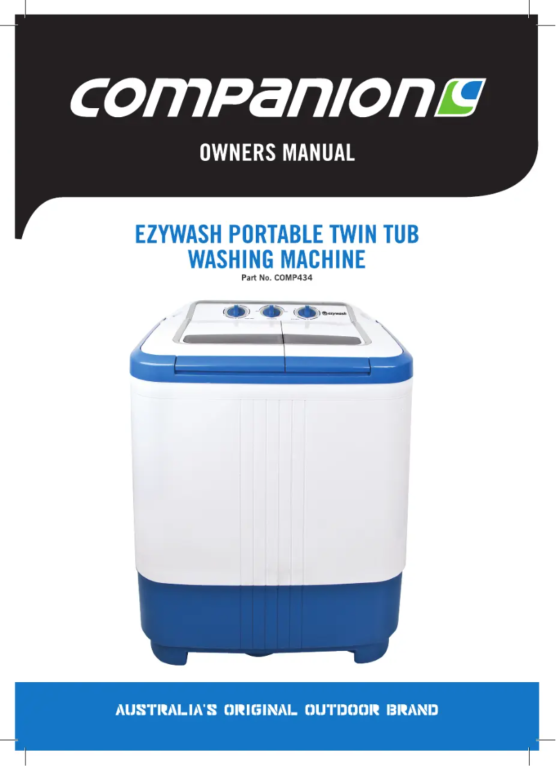 Image de la première page du manuel de l'appareil Ezywash Twin Tub COMP434