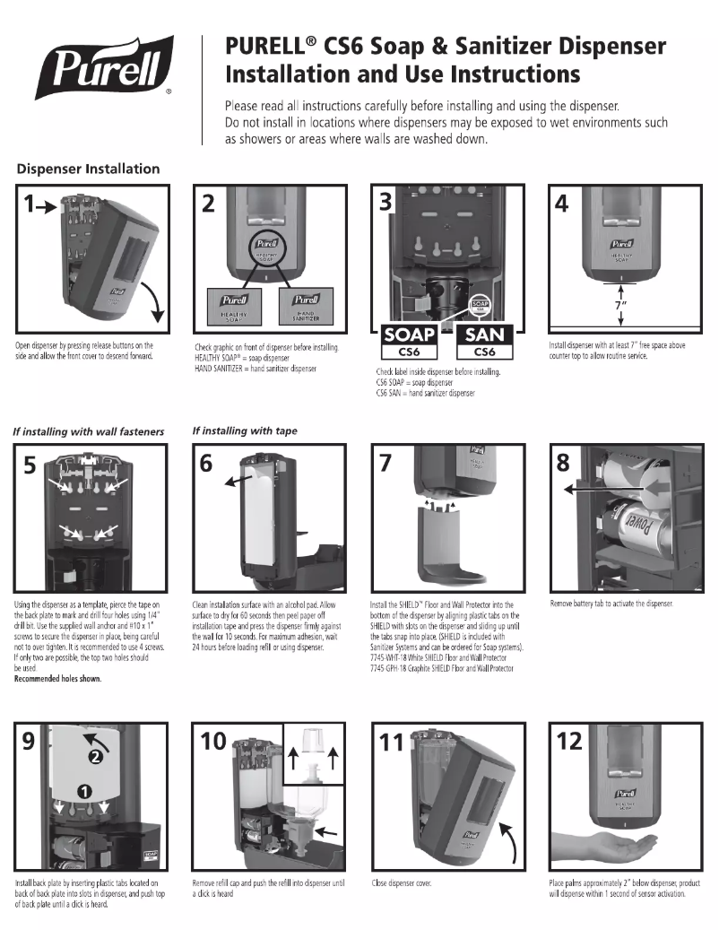 Page n°1 - Manuel utilisateur Purell Healthy Soap CS6