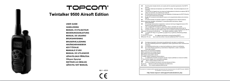 Image de la première page du manuel de l'appareil Twintalker 9500 Airsoft Edition