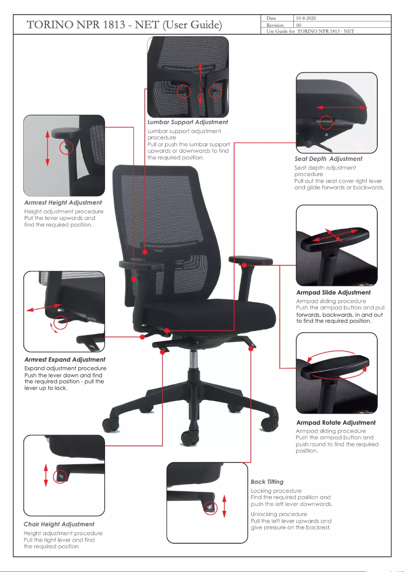 Page 1 de la notice Manuel utilisateur Euroseats Torino NPR 1813
