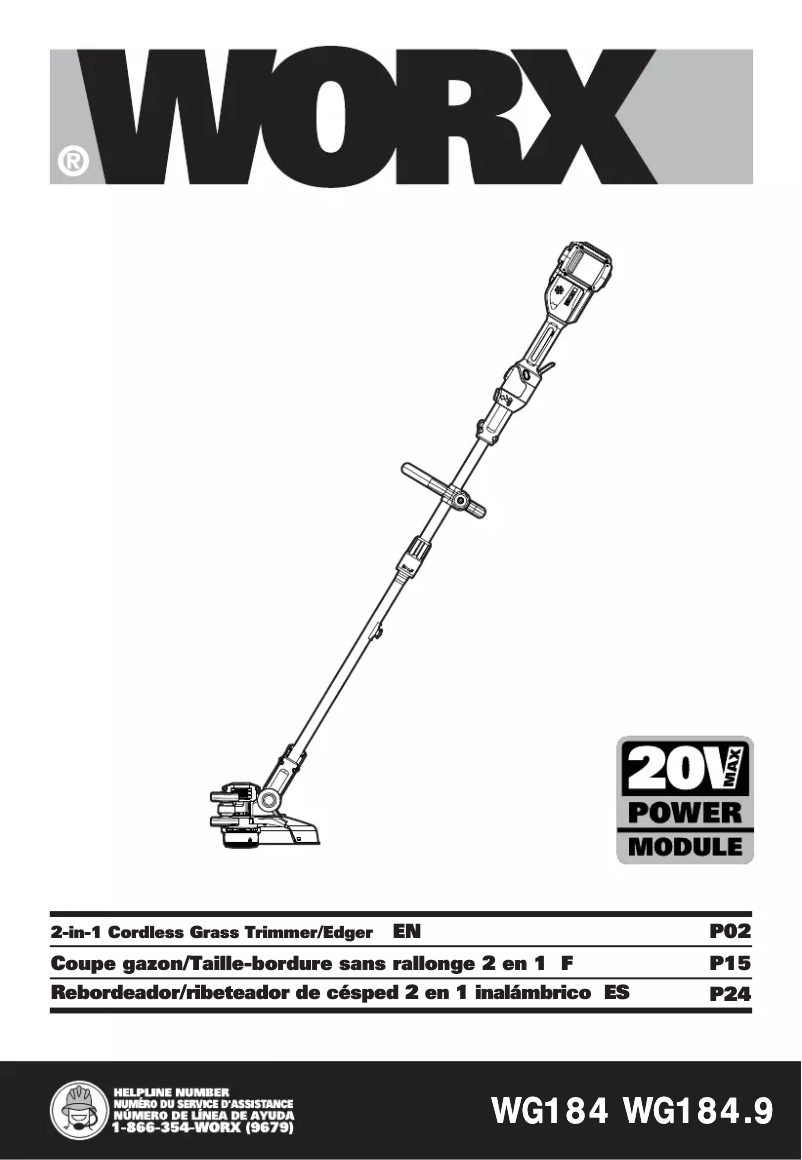 Page n°1 - Manuel utilisateur Worx WG184