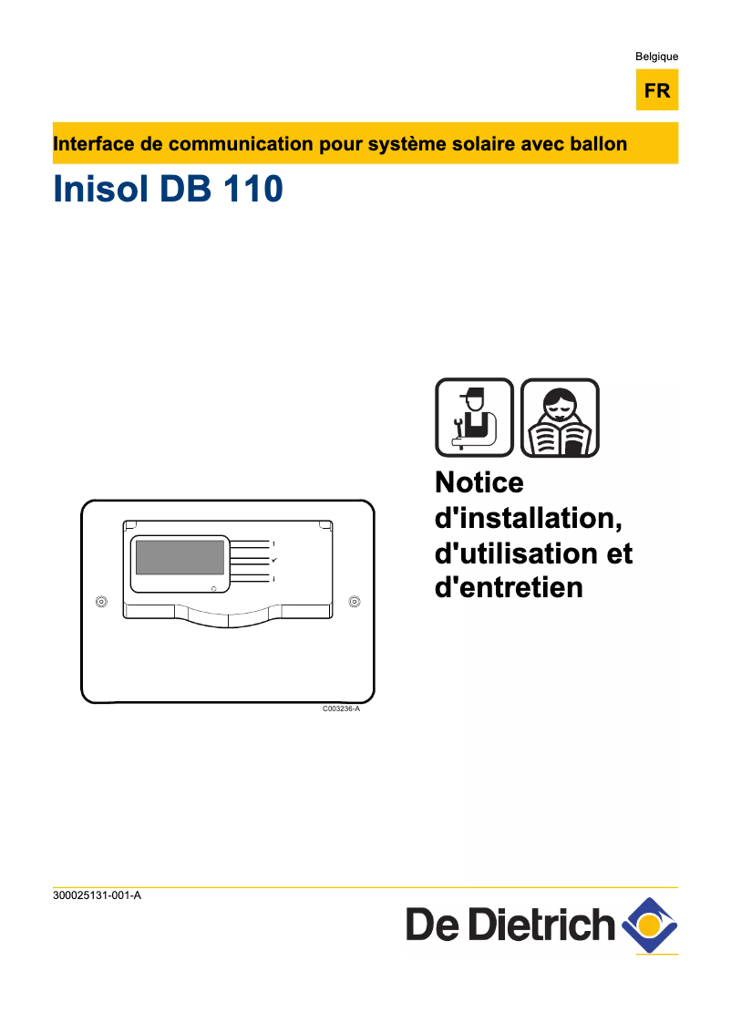 Image de la première page du manuel de l'appareil Inisol DB 110