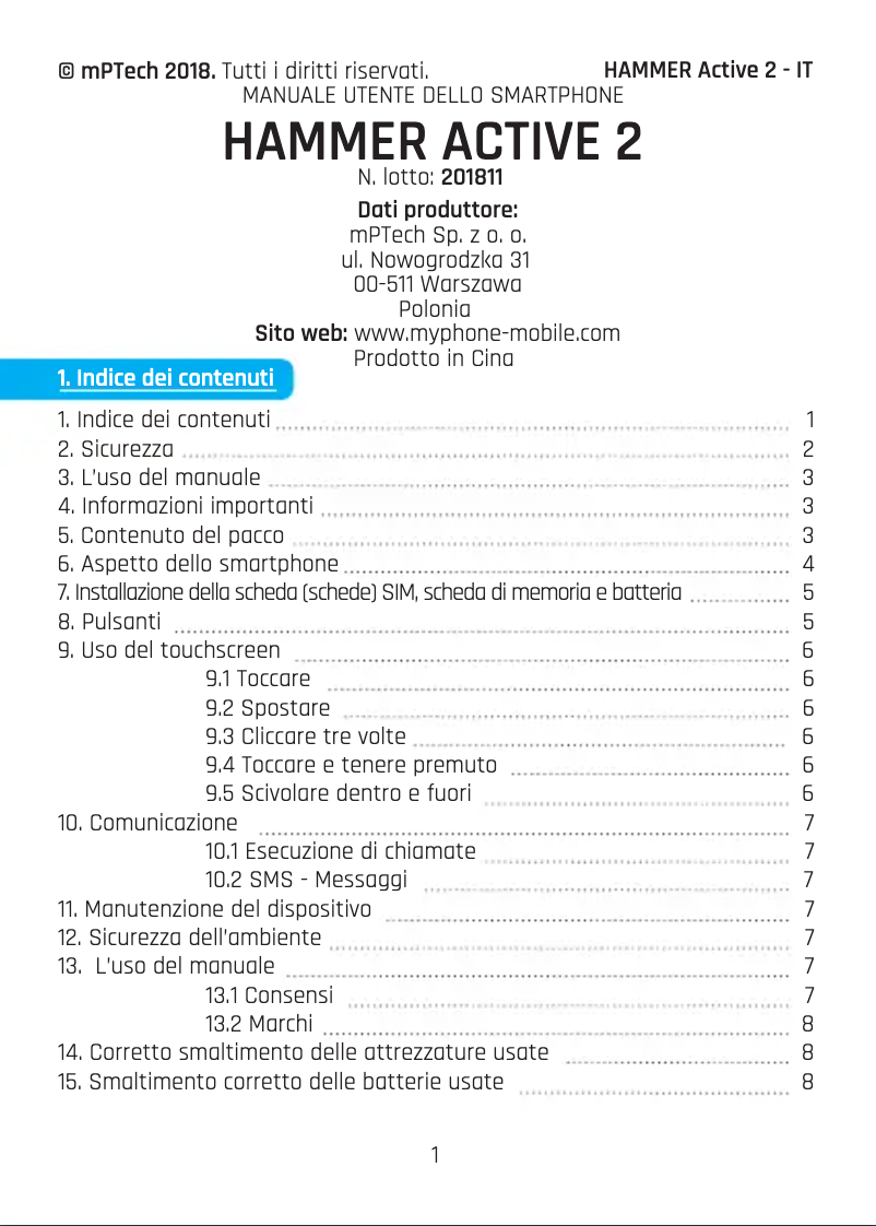 Image de la première page du manuel de l'appareil Active 2