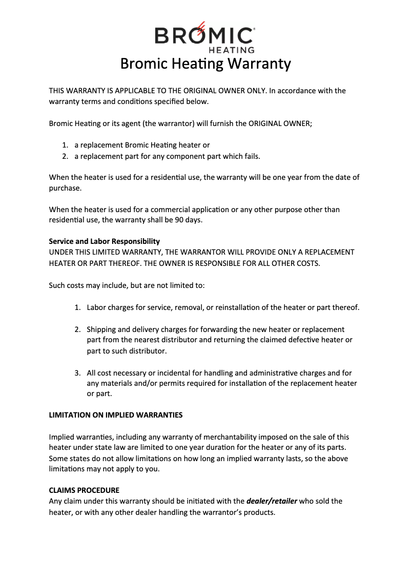 Page 1 de la notice Mode d'emploi Bromic BH01100011