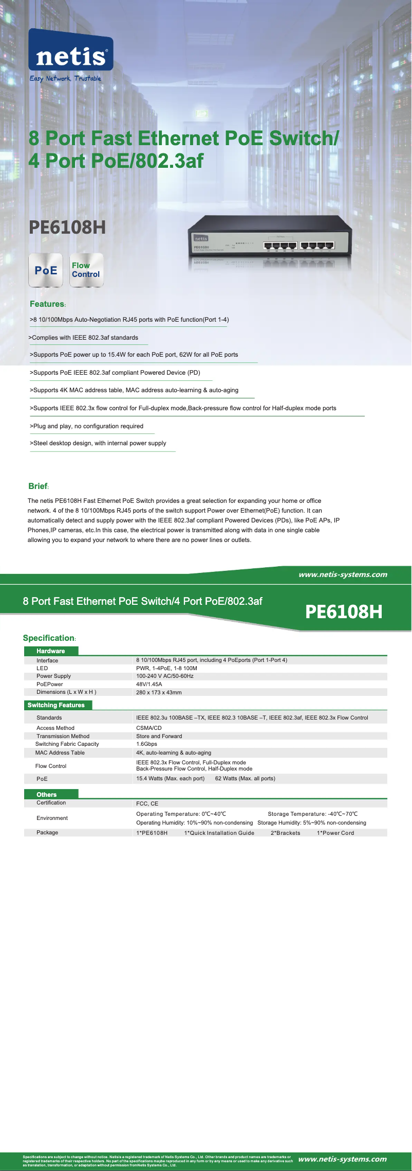 Image de la première page du manuel de l'appareil PE6108H