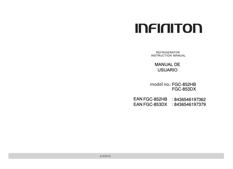 Page 1 de la notice Manuel utilisateur Infiniton FGC-852HB