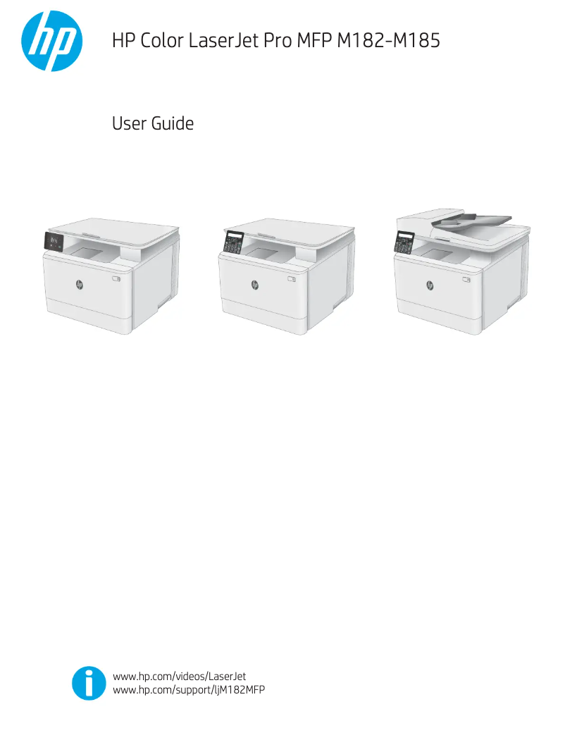 Image de la première page du manuel de l'appareil Color LaserJet Pro M182n