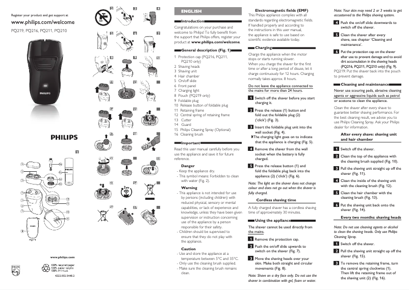 Image de la première page du manuel de l'appareil PQ210