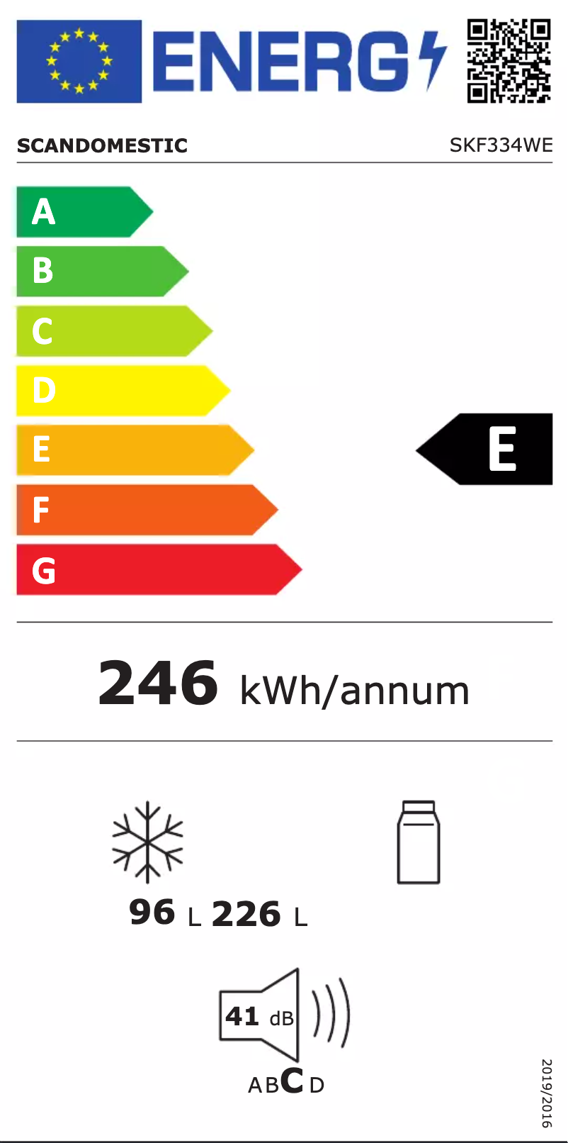 Page n°1 - Label énergétique Scandomestic SKF334WE