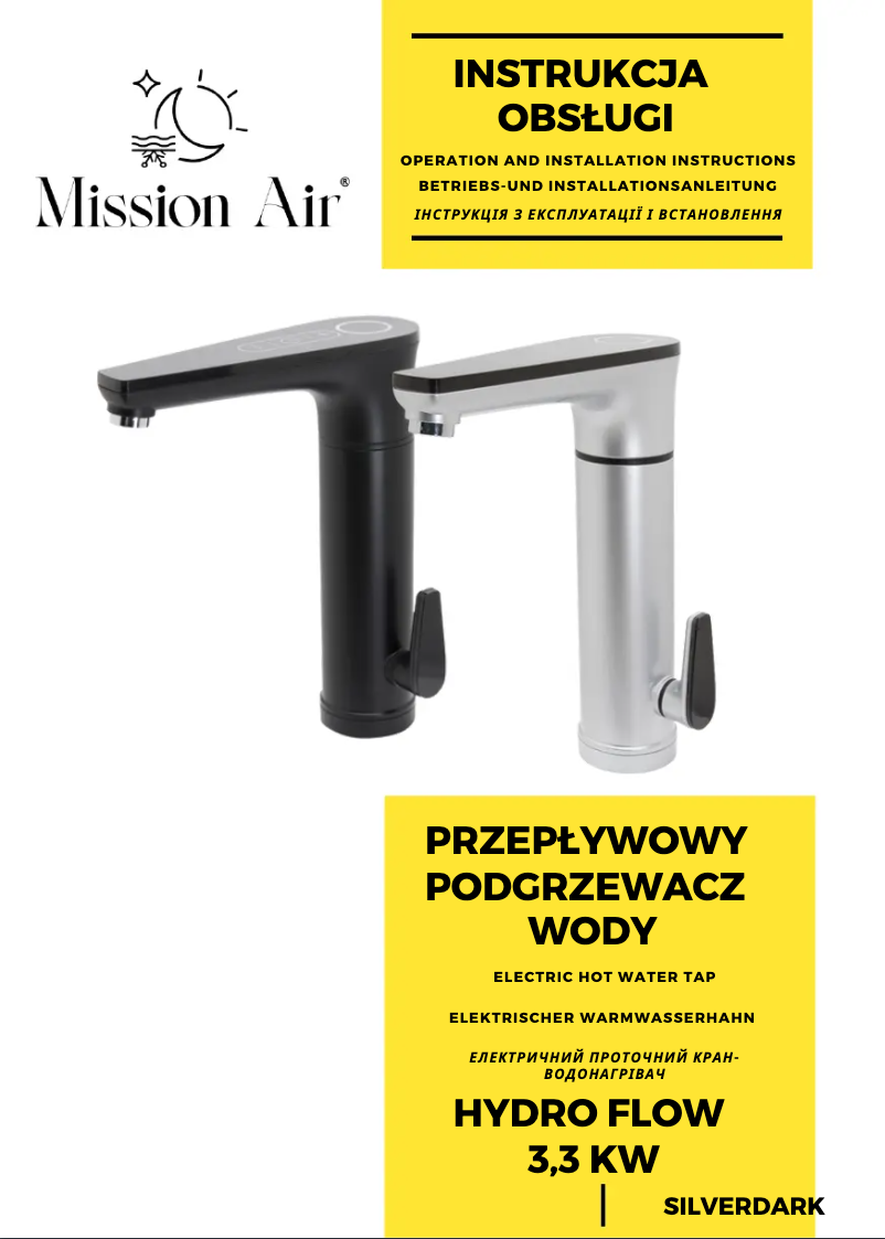 Page 1 de la notice Manuel utilisateur Mission Air Hydro Flow