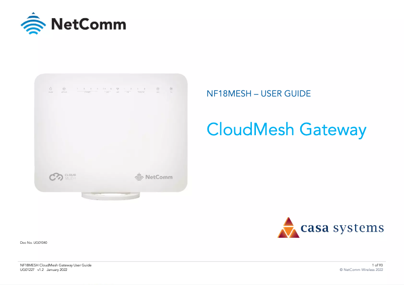 Image de la première page du manuel de l'appareil NF18MESH