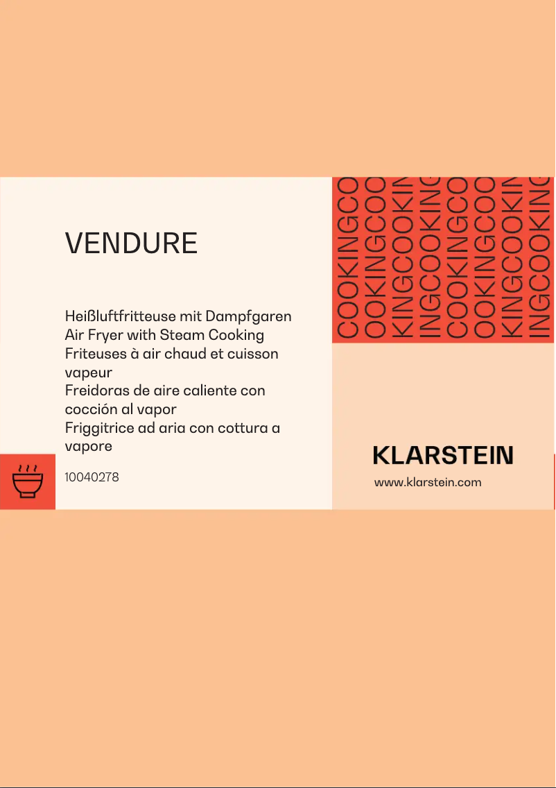 Image de la première page du manuel de l'appareil Vendure