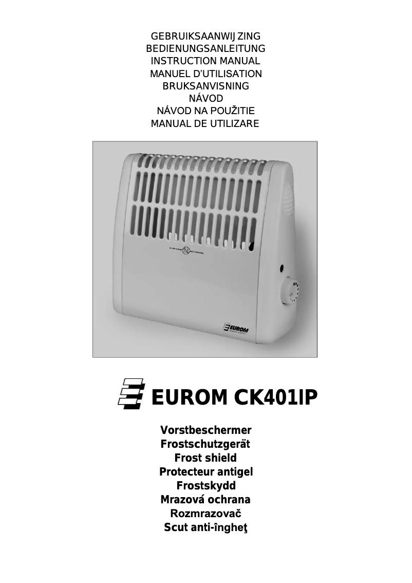 Page n°1 - Manuel utilisateur Euromac CK401IP