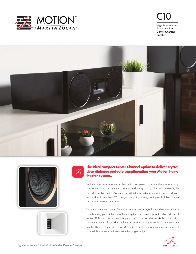 Page n°1 - Fiche technique Martin Logan Motion C10