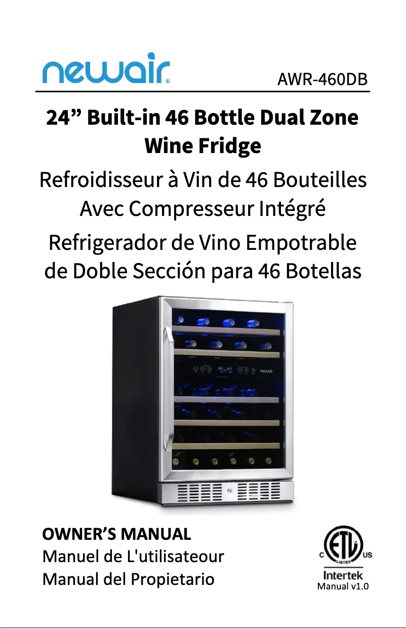 Page 1 de la notice Manuel utilisateur NewAir AWR-460DB
