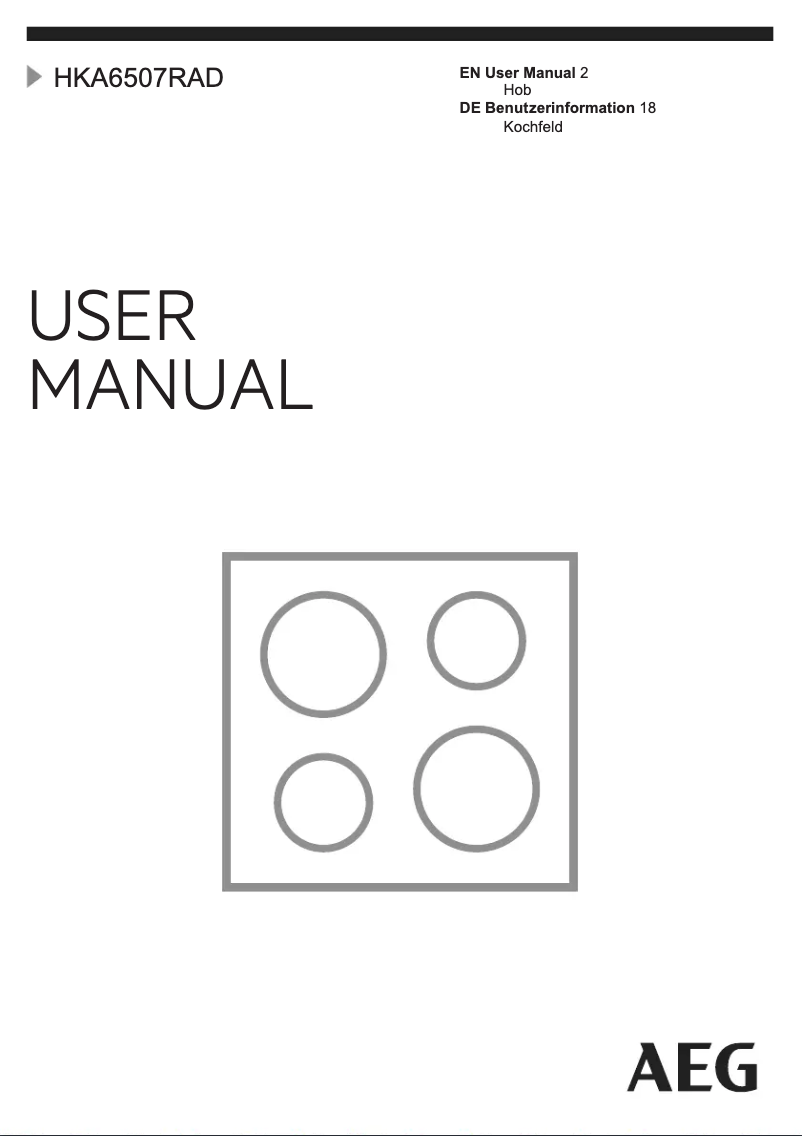 Page n°1 - Manuel utilisateur AEG HKA6507RAD