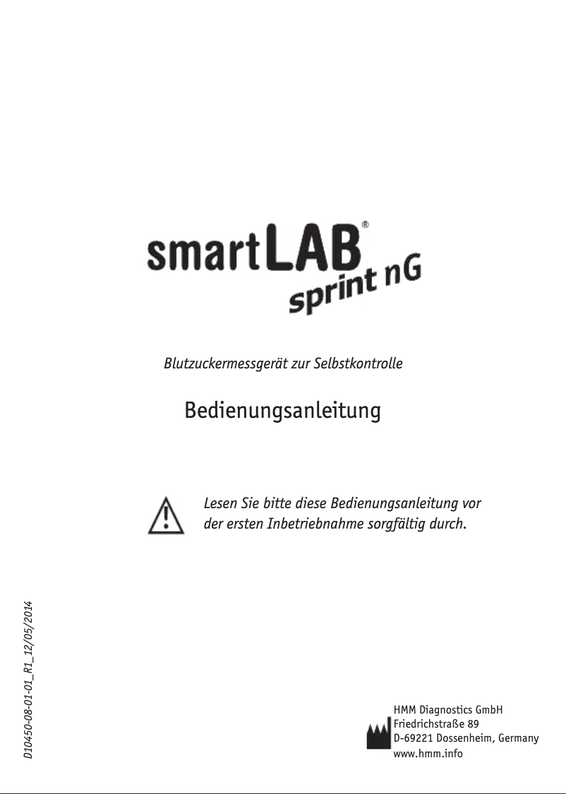 Page 1 de la notice Manuel utilisateur HMM smartLab sprint nG