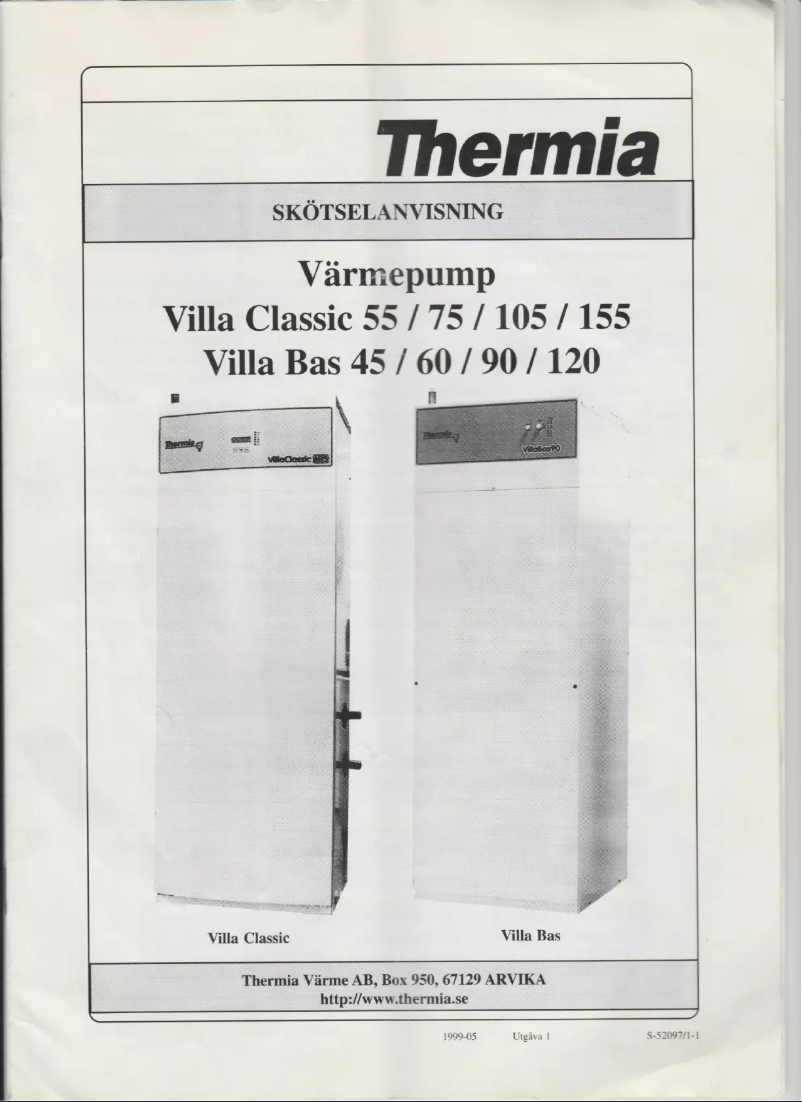 Image de la première page du manuel de l'appareil Villa Bas 90